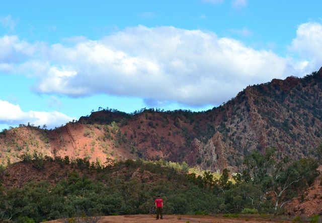 Jono enjoying the views at Brachina Gorge
