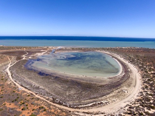 Lagoon from the drone. You can see our little ute